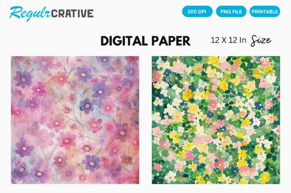Download Vintage Watercolor Ditsy Spring Paper - Premium Resources