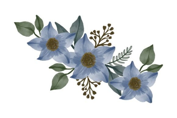 Download Blue Floral Watercolor Frame - Premium Resources
