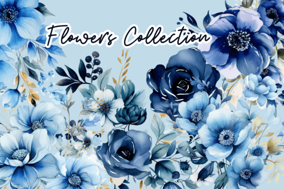 Download Flowers Blooms, Elegant Blue Floral - Blooms Collection