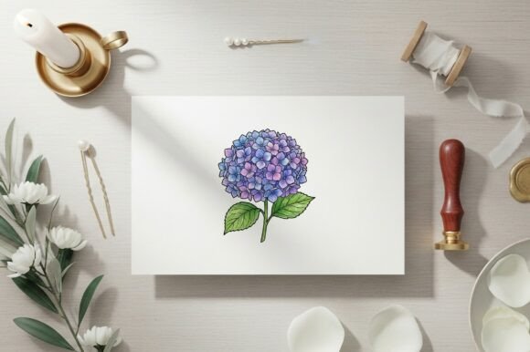 Download Hydrangea Blooms Watercolor Art - Blooms Collection