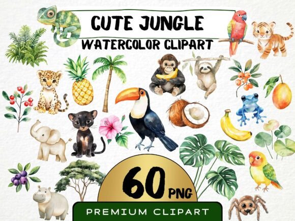 Download Cute Jungle Animals Clipart 60 Png - Cute jungle animals Collection