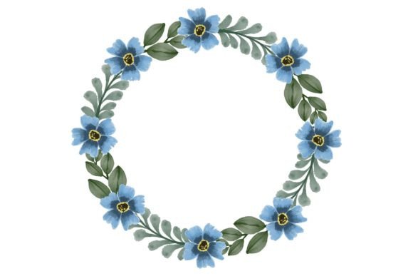 Download Blue Floral Watercolor Frame - Premium Resources