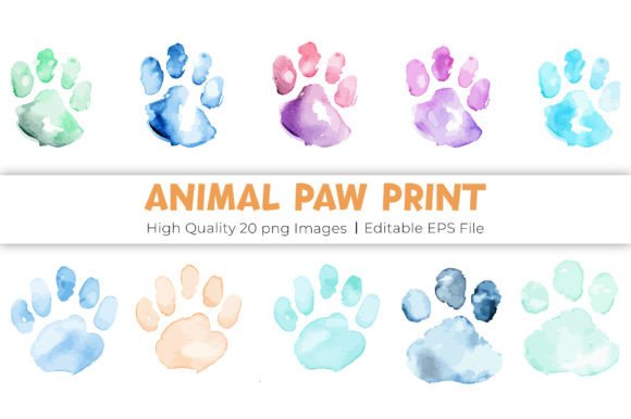 Download Watercolor Animal Paw Print - Print Collection
