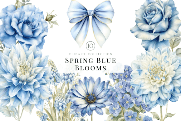 Download Spring Blue Blooms Clipart Collection - Blooms Collection