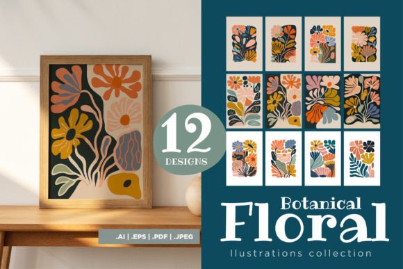 Download Modern Botanical Blooms Flower Art Print - Print Collection