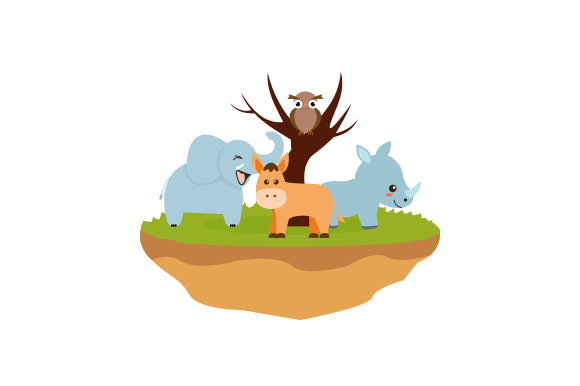 Download Cute Jungle Animals in Cartoon Style - Cute jungle animals Collection