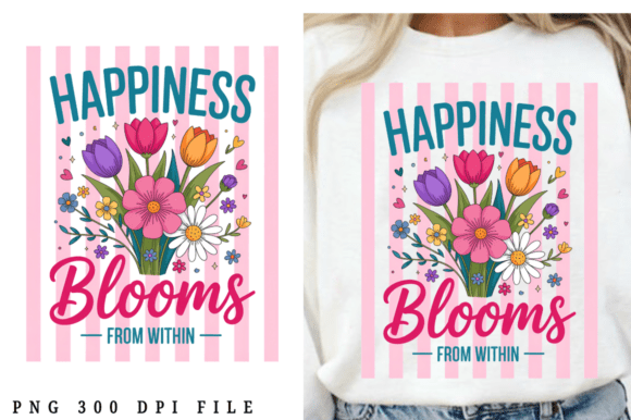 Download Happiness Blooms from Within PNG Design - Blooms Collection